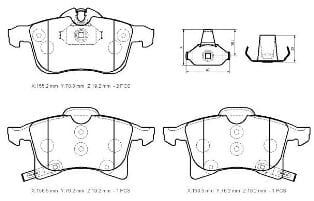 OPEL ZAFIRA- 05/11; ÖN FREN BALATASI 1,6/1,7/1,9/2,0(DİSK)(155.2X70.8X19.2/156.5X76.2X19.2)(BRAMAX)
