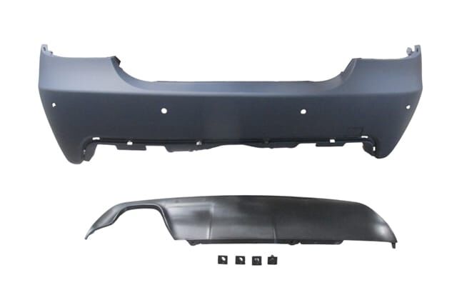 BMW 5 SERI- E60- 07/10; ARKA TAMPON (KARLIKLI/ASTARLI/ÇEK. KAPAKLI/SENSÖR DELİKLİ 18MM) (M-TECH/LCI)