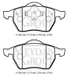 AUDI A3- 97/03; ÖN FREN BALATASI 1,8T (KABLOSUZ) (DİSK) (156,4X73,8X19,5) (BRAMAX)