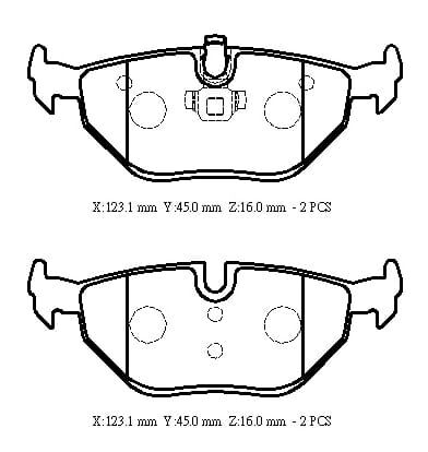 BMW 3 SERI- E46- SD/COUPE- 98/05; ARKA FREN BALATASI 316/318/320(KABLOSUZ)DİSK)(123,1X45X16)(BRA