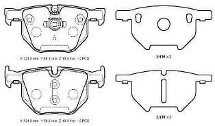 BMW 5 SERI- E60- 04/10; ARKA FREN BALATASI (KABLOSUZ)(DİSK)(121.9X58.1X16.3/12;1.9X59.3X16.3)BRA