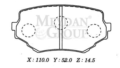 SUZUKI GRAND VITARA- 98/02; ÖN FREN BALATASI GRAND 4KAPI (DİSK) (110X52X14,5) (DAIWA)