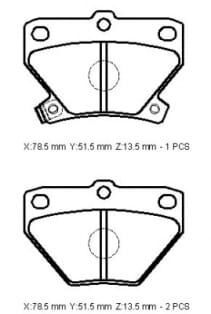 TOYOTA YARIS- 00/06; ARKA FREN BALATASI 1,0/1,3/1,5 (DİSK) (78,5X51,5X13,5) (DAIWA)