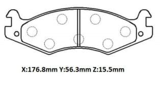 JEEP WRANGLER- 87/89; ÖN FREN BALATASI (DİSK)(176.8x56.3x15.5) (BRAMAX)