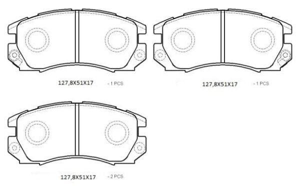 SUBARU IMPREZA- 93/96; ÖN FREN BALATASI (2,0 TURBO) (DİSK) (127,8X51X17) (DAIWA)