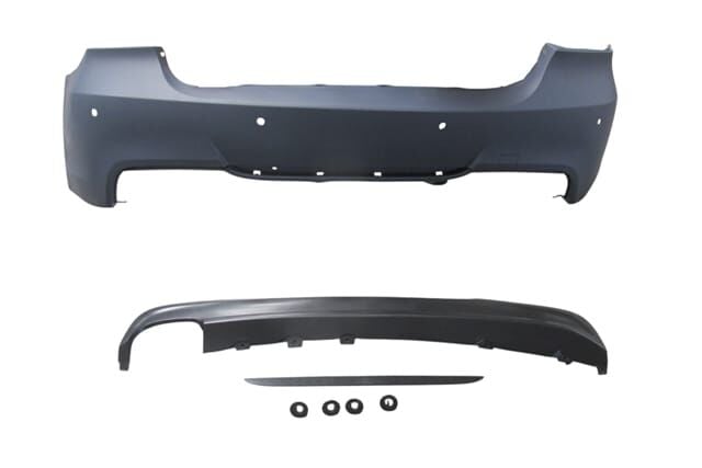 BMW 3 SERI- E90- 05/11; ARKA TAMPON ASTARLI (SENSÖR DELİKLİ/KARLIKLI/TEK EGZOSLU/ÇEK.KAPAKLI) M-TECH