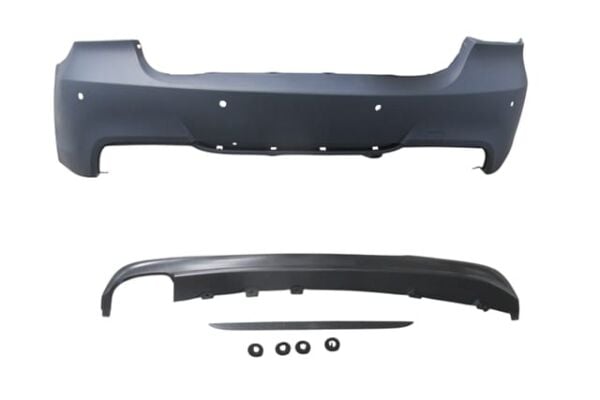 BMW 3 SERI- E90- 05/11; ARKA TAMPON ASTARLI (SENSÖR DELİKLİ/KARLIKLI/TEK EGZOSLU/ÇEK.KAPAKLI) M-TECH