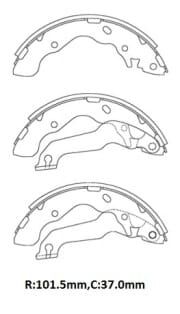 HYUNDAI ACCENT- ADMIRE- 03/05; ARKA FREN PABUCU (101,5X37) (DAIWA)