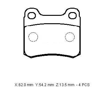 MERCEDES 190- W201- 83/93; ARKA FREN BALATASI (KABLOSUZ)(DİSK) (62X54,2X13,5)(BRAMAX)