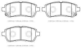 FORD FIESTA- 09/13; ÖN FREN BALATASI 1,25/1,4/1,6 (DİSK) (125.5X45.4X16) (BRAMAX)