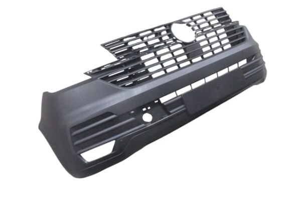 VOLKSWAGEN TRANSPORTER- T7.5- 19/24; ÖN TAMPON SİYAH PANJURLU/SENSÖR DELİKSİZ (PANELVAN)(TYG)