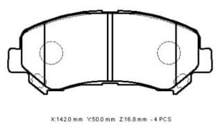 NISSAN QASHQAI- J10- 07/13; ÖN FREN BALATASI 1,5/1,6/2,0 (DİSK) (142X50X16,8) (DAIWA)