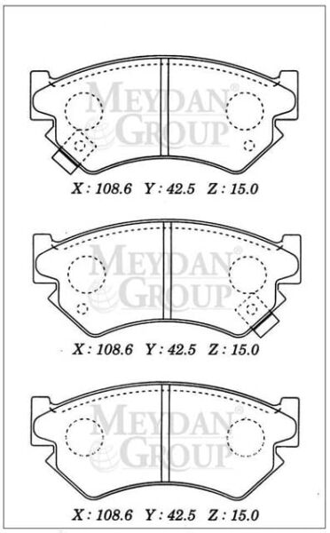 SUBARU JUSTY- 88/92; ÖN FREN BALATASI (DİSK) (108,6X42,5X15) (DAIWA)