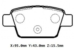 FIAT LINEA CLASSIC- 06/15; ARKA FREN BALATASI 1,4 (KABLOSUZ)(DİSK)(95X43X15.5)(BRAMAX)