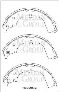 TOYOTA HIACE- MİNİBÜS- 89/97; ARKA FREN PABUCU (135X55) (DAIWA)