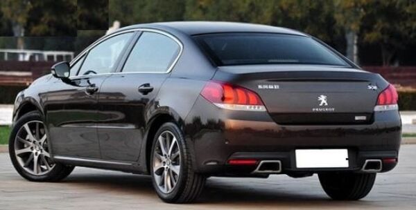 PEUGEOT 508- 14/17; ARKA TAMPON SİYAH KARLIKLI KOMPLE (ÇİFT EKSOZ DELİKLİ) (TW)