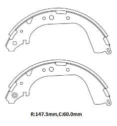 NISSAN SKYSTAR- PICK UP- ND22- 03/12; ARKA FREN PABUCU KALIN TİP 4X4 (147.50X60) (DAIWA)