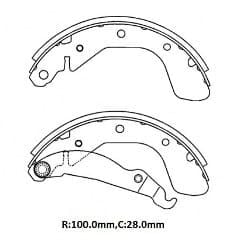 OPEL CORSA- C- 00/03; ARKA FREN PABUCU 1,0/1,2/1,3/1,4/1,7cc (100X28) (BRAMAX)