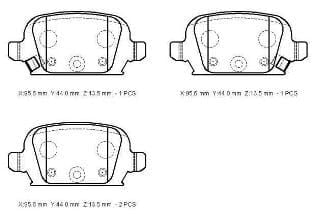 OPEL CORSA- C- 00/03; ARKA FREN BALATASI 1,4cc (DİSK)(95,5X43,9X13,8)(BRAMAX)