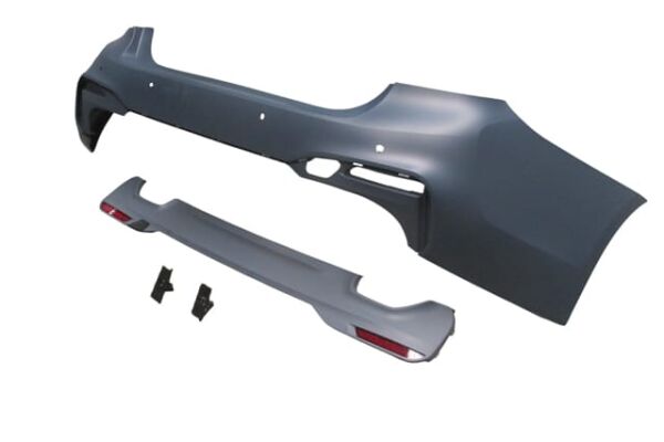 BMW 5 SERI- G30- 17/20; ARKA TAMPON ASTARLI (ÇEKÇ KAPAKLI/KARLIKLI/BRAKETLİ/SENSÖR DELİKLİ) (M-TECH)