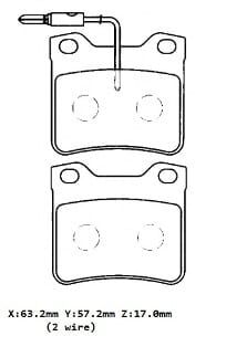 MERCEDES VITO- W638- 96/03; ARKA FREN BALATASI (2 KABLOLU)(DİSK)(63.2x57.2x17)(BRAMAX)