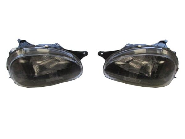 OPEL CORSA- B- 93/00; MODİFİYE FAR LAMBASI SAĞ/SOL SET 2 PARÇA MANUEL SİYAH H4 (TYC)