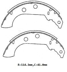 PEUGEOT 306- SD/HB- 00/01; ARKA FREN PABUCU (PALETSİZ)(114,3X41) (BRAMAX)