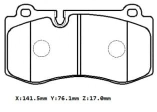 MERCEDES S CLASS- W221- 06/12; ÖN FREN BALATASI (KABLOSUZ)(DİSK)(141.5X76.1X17)(BRAMAX)