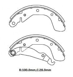OPEL CORSA- B- 93/00; ARKA FREN PABUCU 1,0/1,2/1,4/1,6cc (100X28) (BRAMAX)