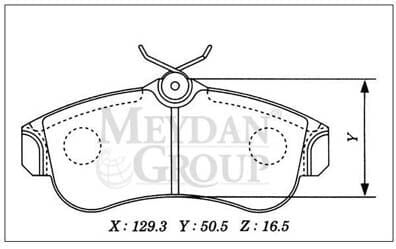 NISSAN PRIMERA- P11- 97/99; ÖN FREN BALATASI 1.6/2.0cc (DİSK) (129,3X50,5X16,5) (DAIWA)