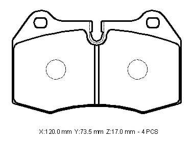 BMW 7 SERI- E38- 94/01; ÖN FREN BALATASI (KABLOSUZ)(DİSK) (120X73,5X17) (BRAMAX)