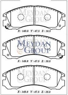 MITSUBISHI L200- PICK UP- 99/06; ÖN FREN BALATASI 4X2 (DİSK) (149,8X47,5X16) (DAIWA)